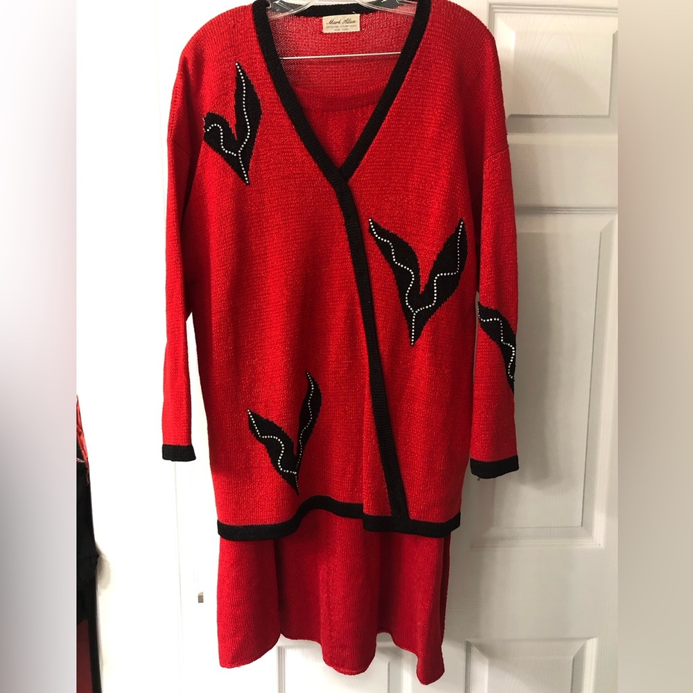 Vintage 80’s designer knit red dress